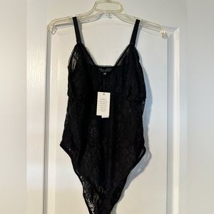 ELOQUII Womens’ Black Lace Adjustable Straps Bodysuit  (Lingerie) size 14/16